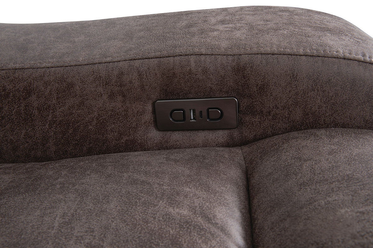 Demetrius Brown Power Sofa - Ornate Home