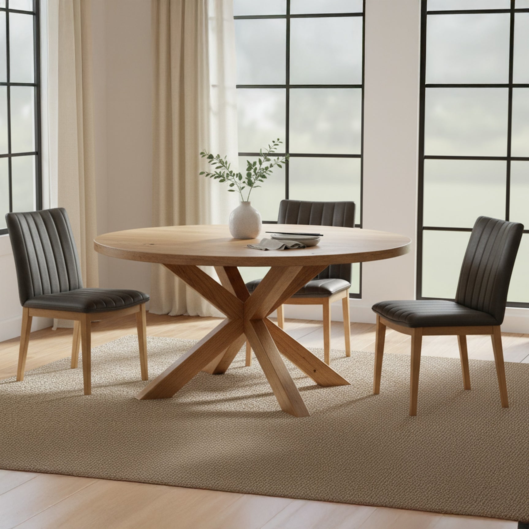 Demi Brown Dining Leather Chair (Set of 2) - Ornate Home