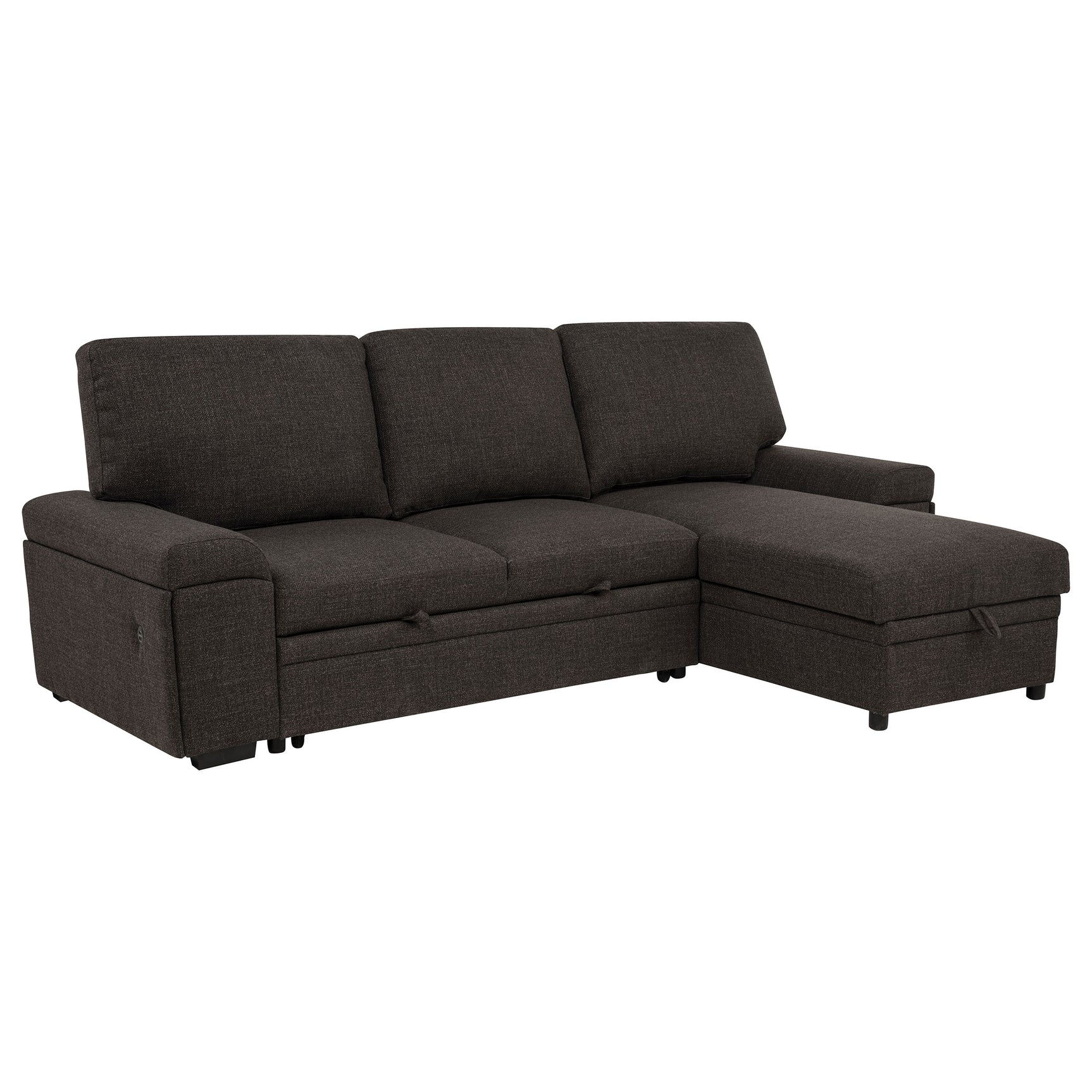 Demko Brown Sleeper Sectional Sofa with Speaker and Storage Chaise - Ornate Home