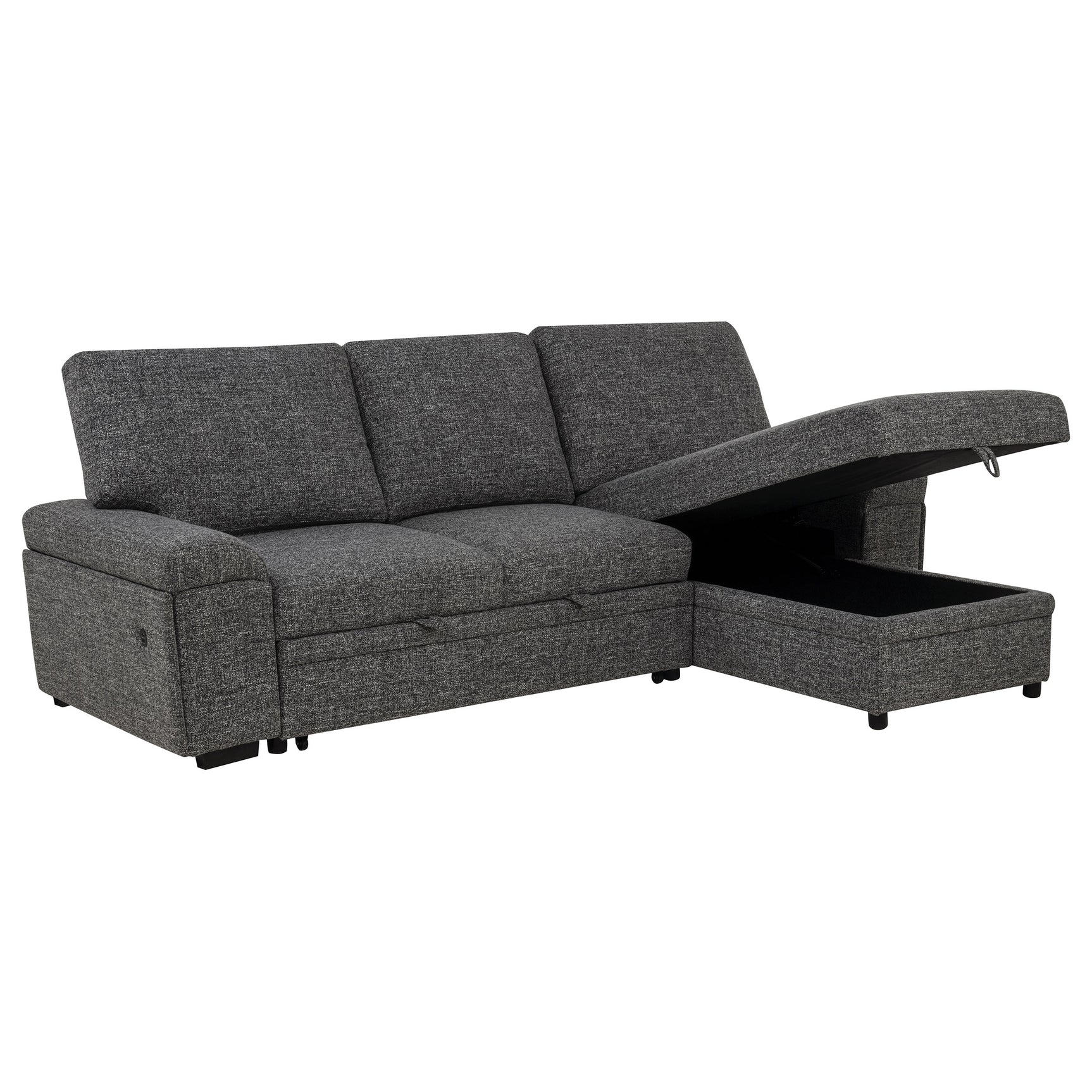 Demko Granite Sleeper Sectional Sofa with Speaker and Storage Chaise - Ornate Home