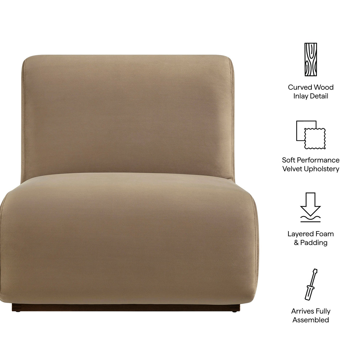 Denby Taupe Performance Velvet Accent Chair - Ornate Home