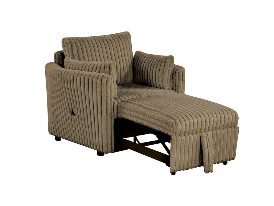 Denholme Brown Chair w/ Pull Out - Ornate Home