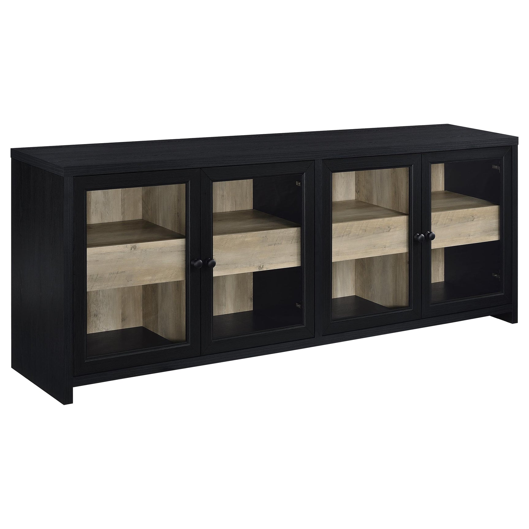 Denison Black 3-piece Entertainment Center 79-inch TV Stand - Ornate Home
