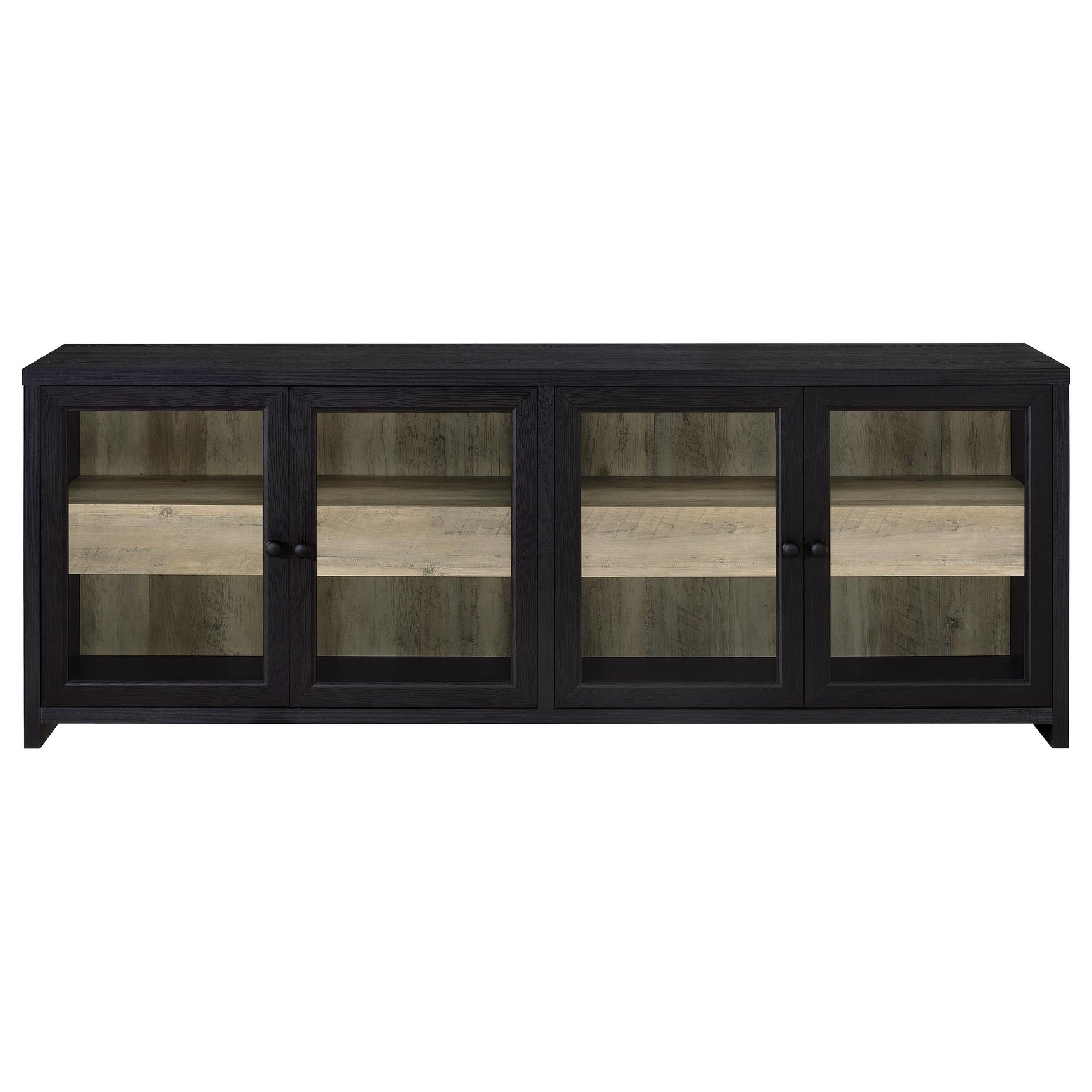 Denison Black 3-piece Entertainment Center 79-inch TV Stand - Ornate Home