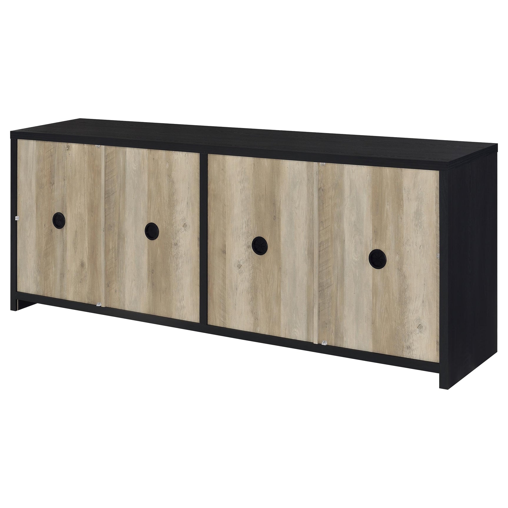 Denison Black 3-piece Entertainment Center 79-inch TV Stand - Ornate Home