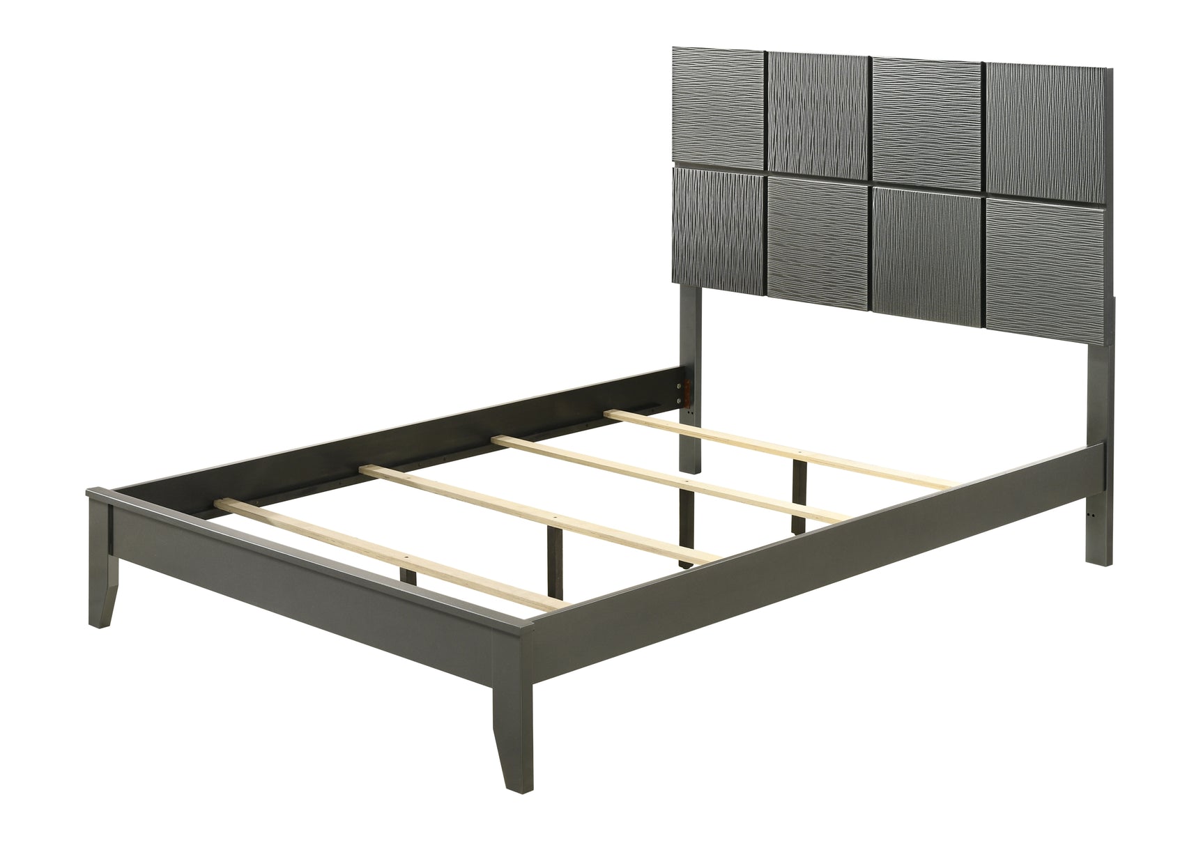 Denker Gunmetal Queen Panel Bed - Ornate Home