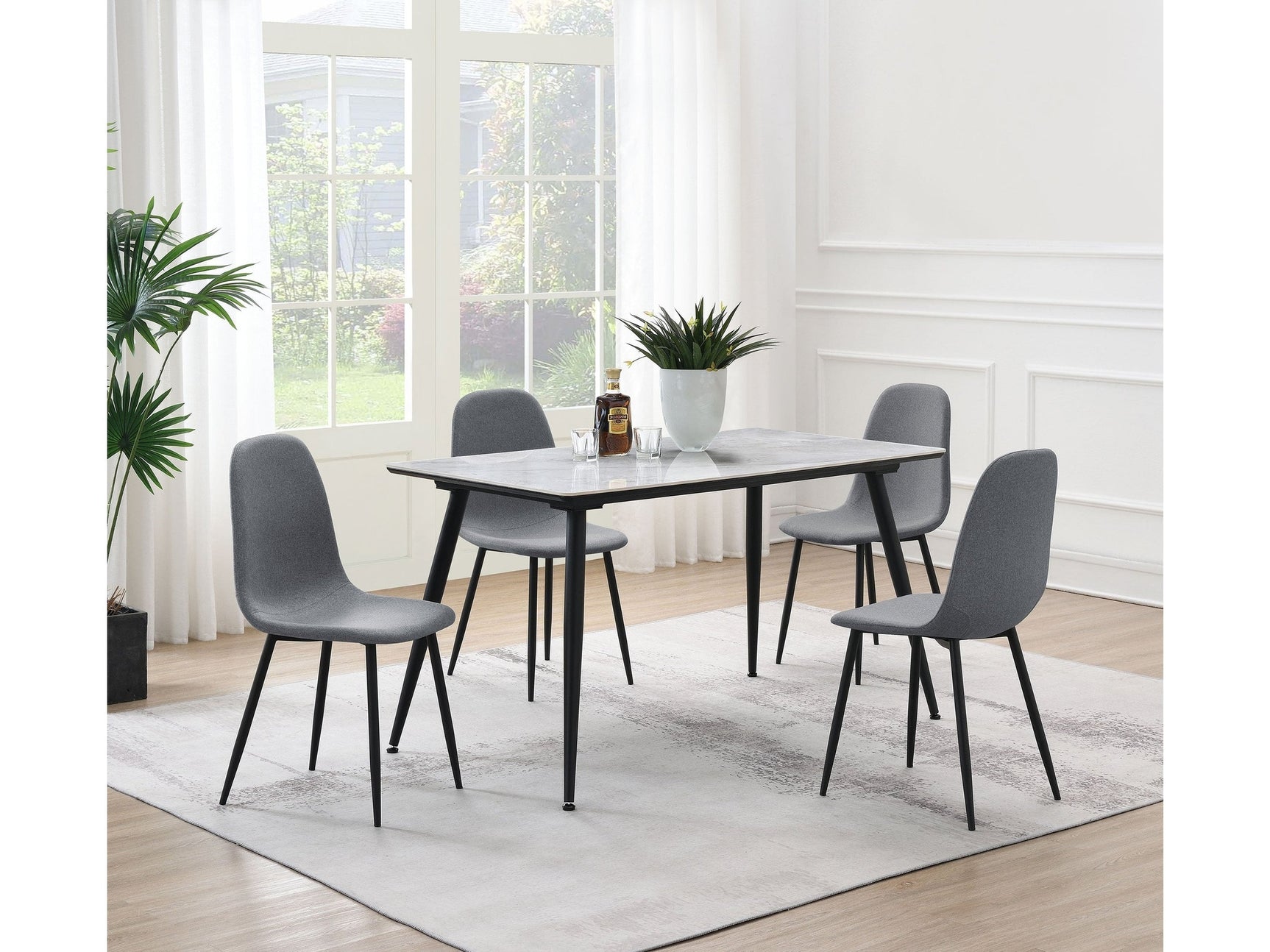 Dennison Grey Marble Dining Room Set - Ornate Home