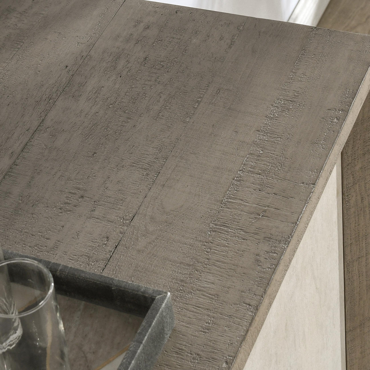 Denver Distressed Gray/Weathered Chalk Cabinet - Ornate Home