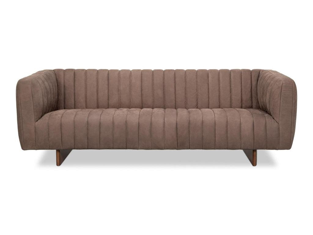 Denys Grey Leather Sofa - Ornate Home