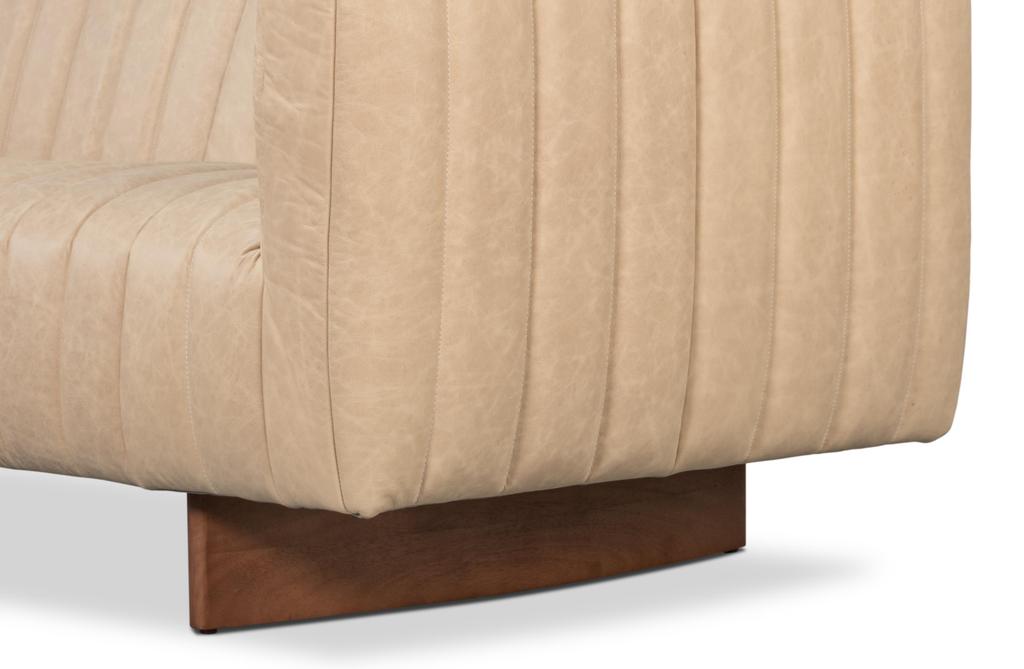 Denys White Leather Sofa - Ornate Home