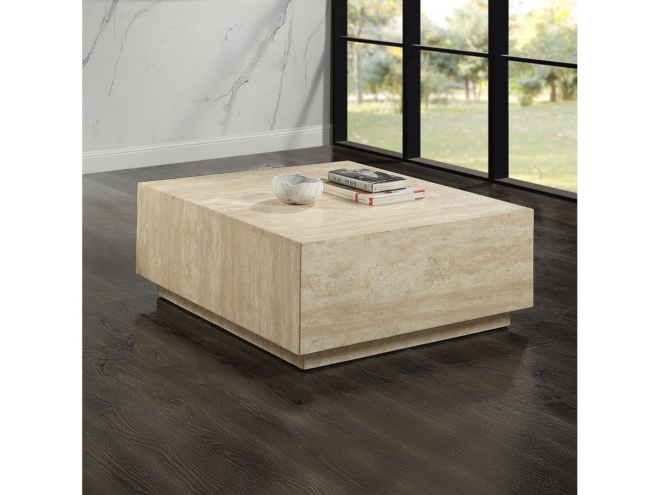 Deon Beige Travertine Coffee Table - Ornate Home