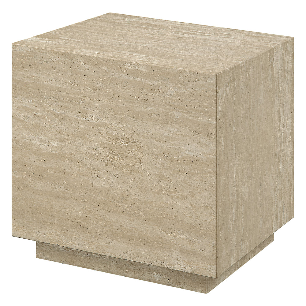 Deon Beige Travertine End Table - Ornate Home