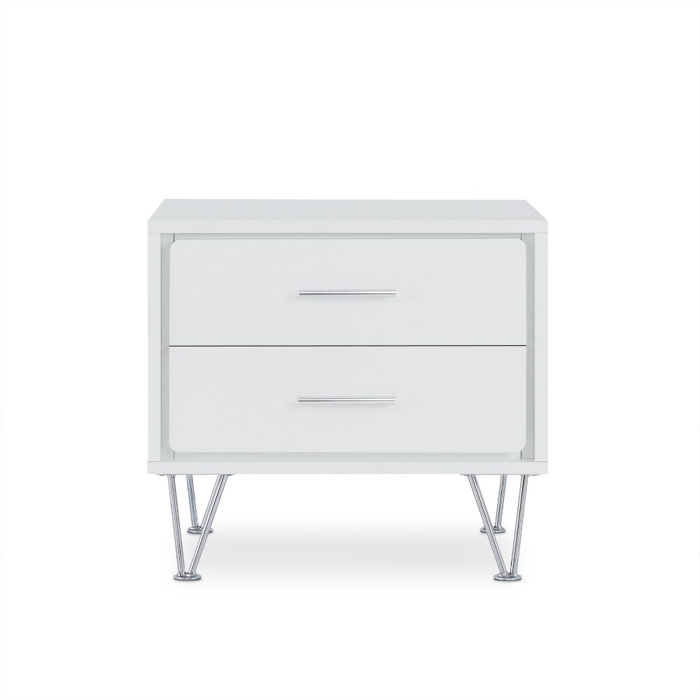 Deoss White Nightstand/Accent Table - Ornate Home