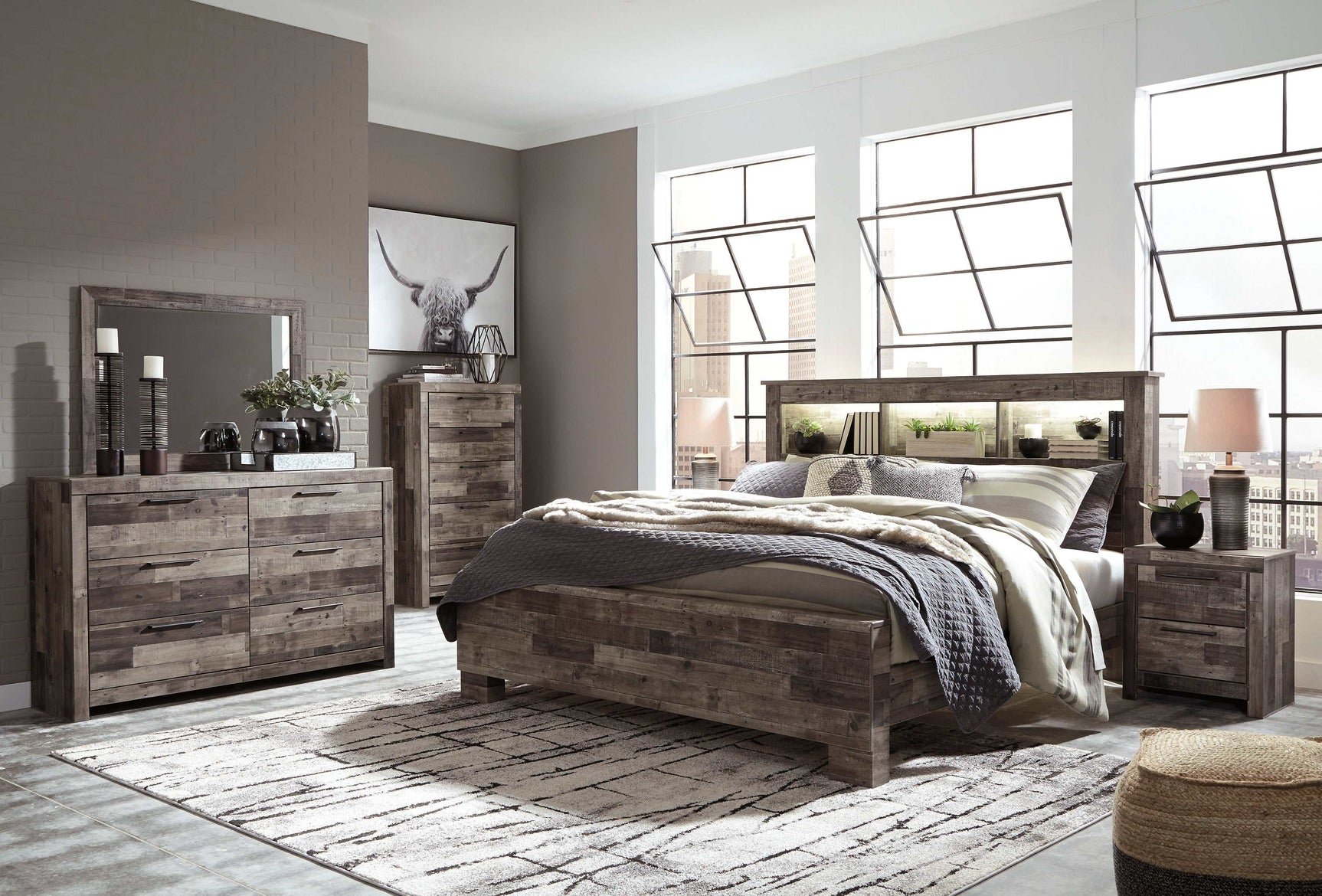 Derekson Multi Gray Dresser & Mirror (Online Special Price) - Ornate Home