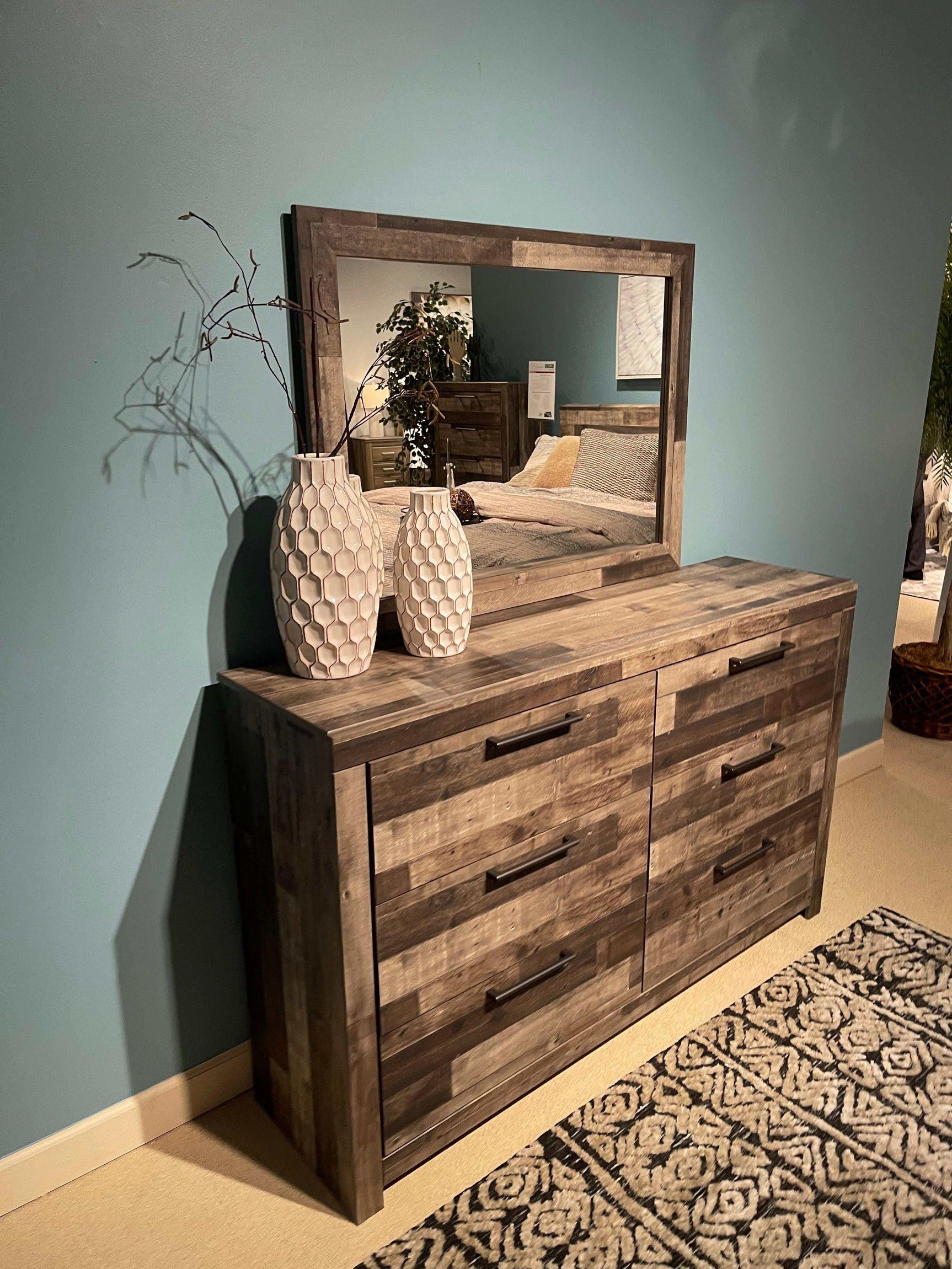 Derekson Multi Gray Dresser & Mirror (Online Special Price) - Ornate Home