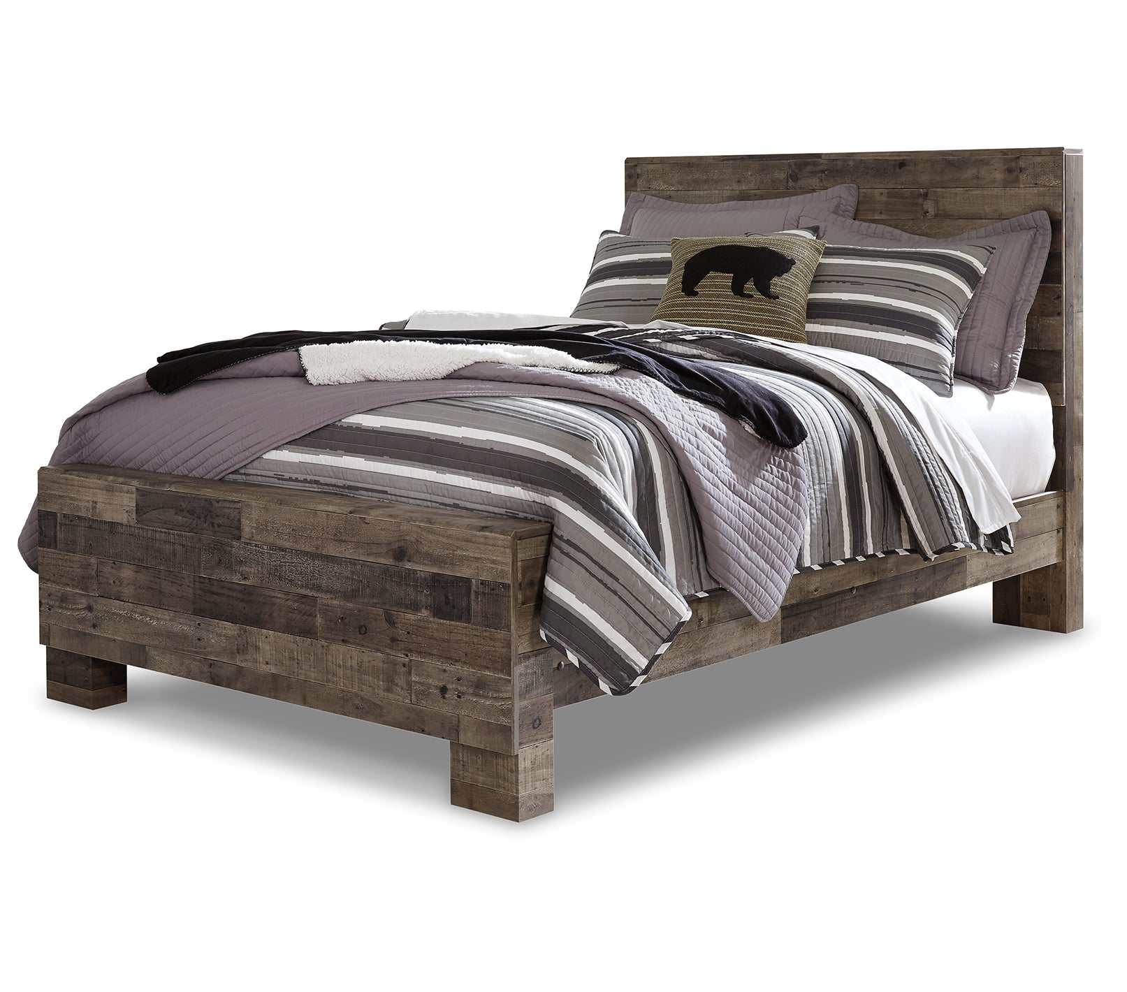 Derekson Multi Gray Full Panel Bed - Ornate Home