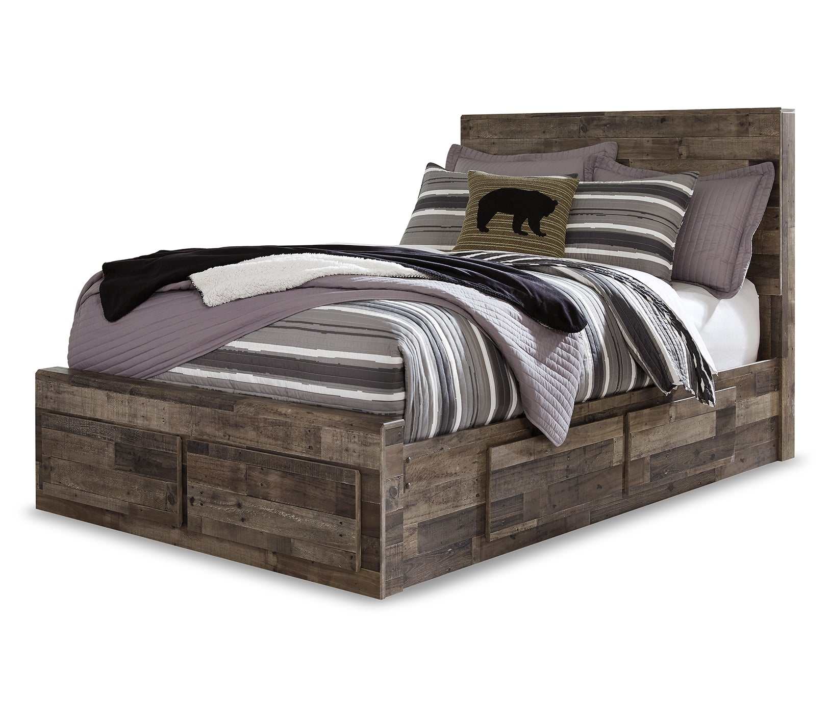 Derekson Multi Gray Full Panel Bed w/ 6 Storage Drawers (Online Special Price) - Ornate Home
