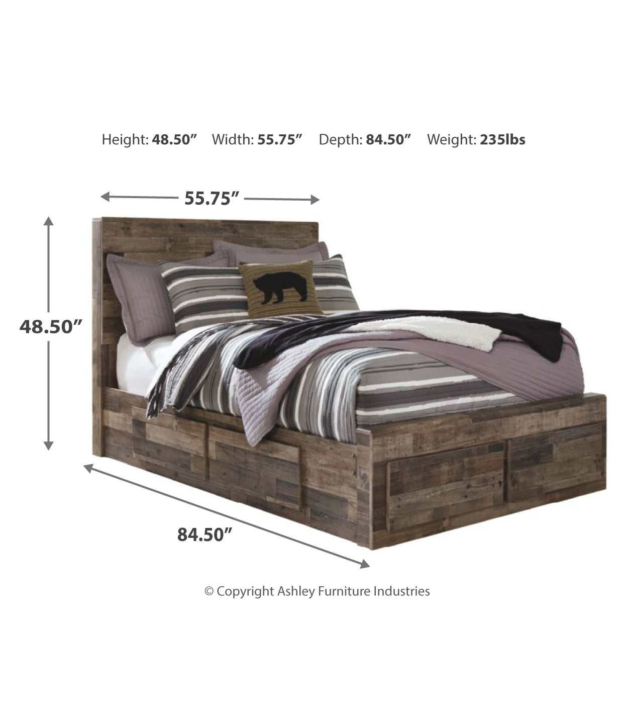 Derekson Multi Gray Full Panel Bed w/ 6 Storage Drawers (Online Special Price) - Ornate Home