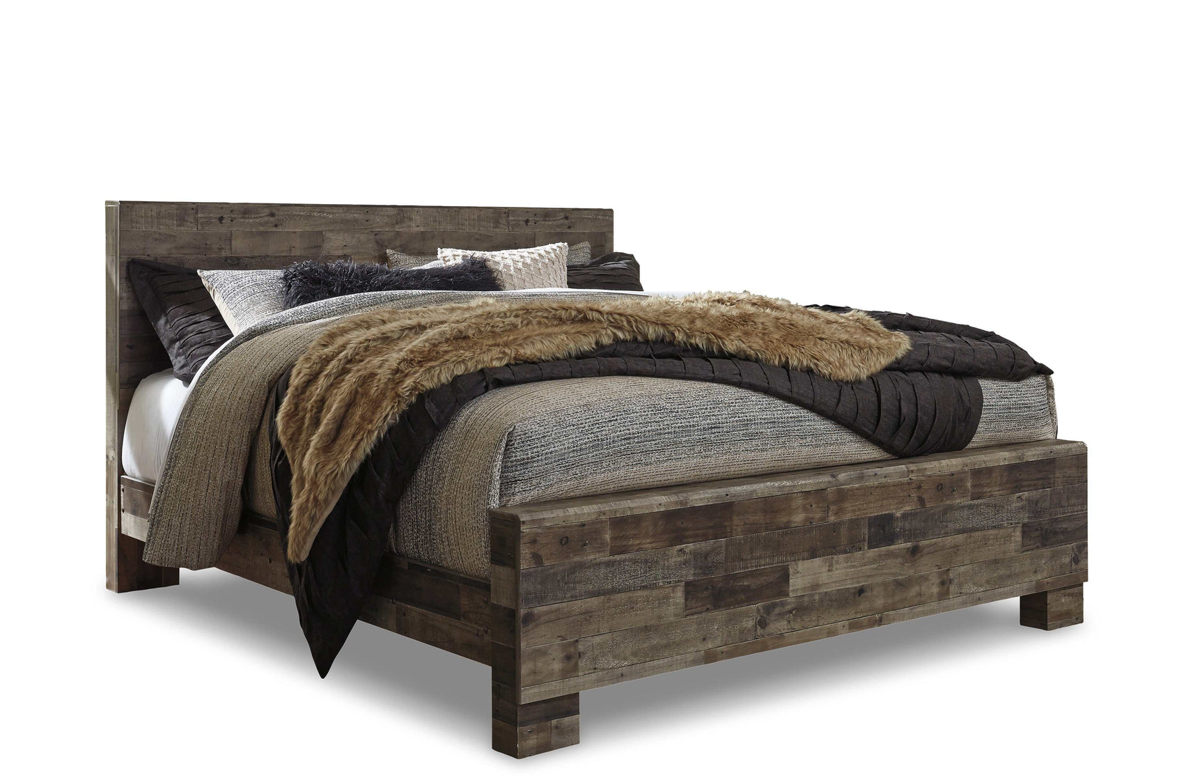 Derekson Multi Gray King Panel Bed (Online Special Price) - Ornate Home