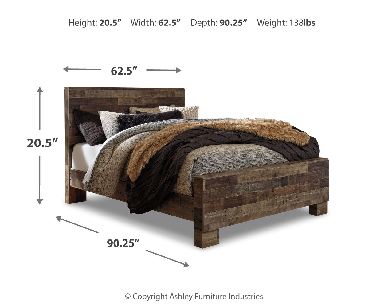 Derekson Multi Gray Queen Panel Bed, Dresser and Mirror (Online Special Price) - Ornate Home