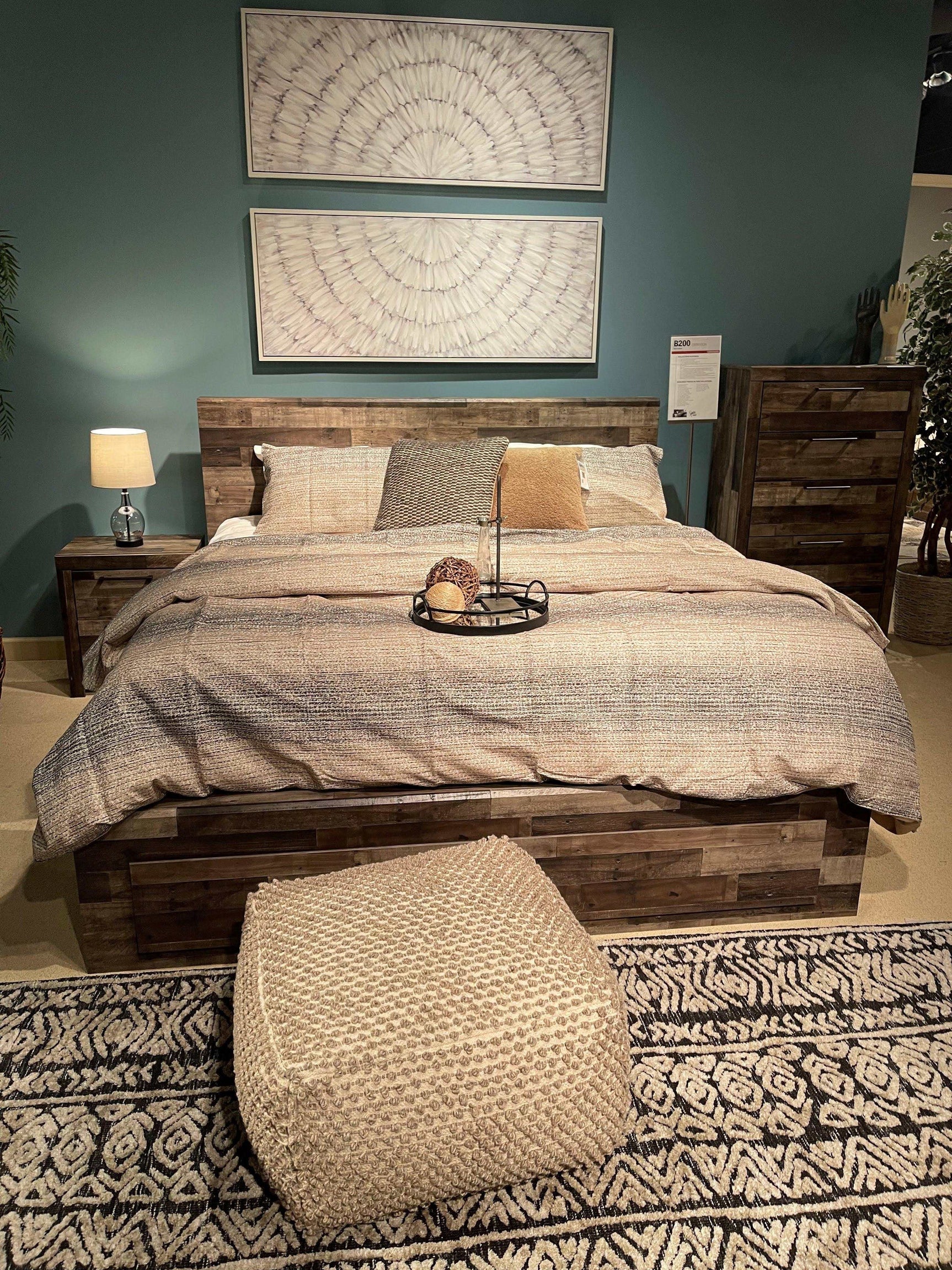 Derekson Multi Gray Queen Panel Bed (Online Special Price) - Ornate Home