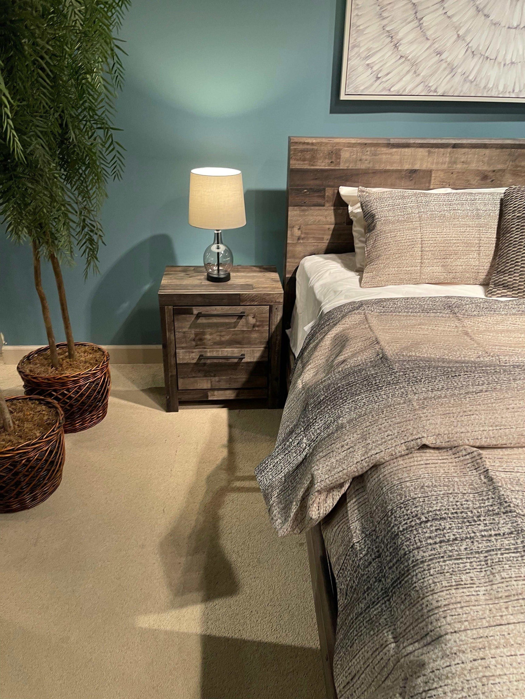 Derekson Multi Gray Queen Panel Bed (Online Special Price) - Ornate Home