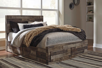 Derekson Multi Gray Queen Panel Bed with 2 Storage Drawers (Online Special Price) - Ornate Home