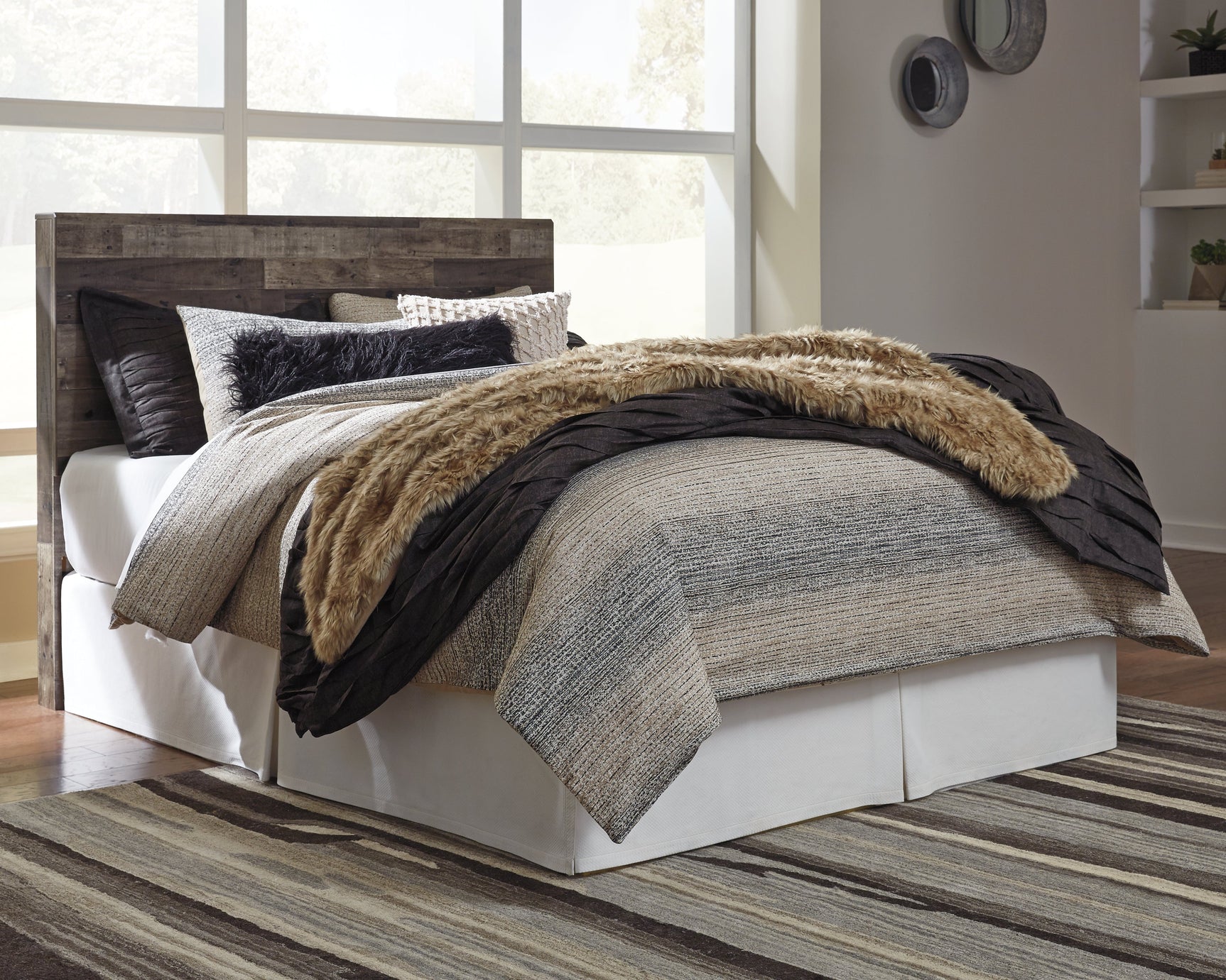 Derekson Multi Gray Queen Panel Headboard, Dresser, Chest and Nightstand - Ornate Home