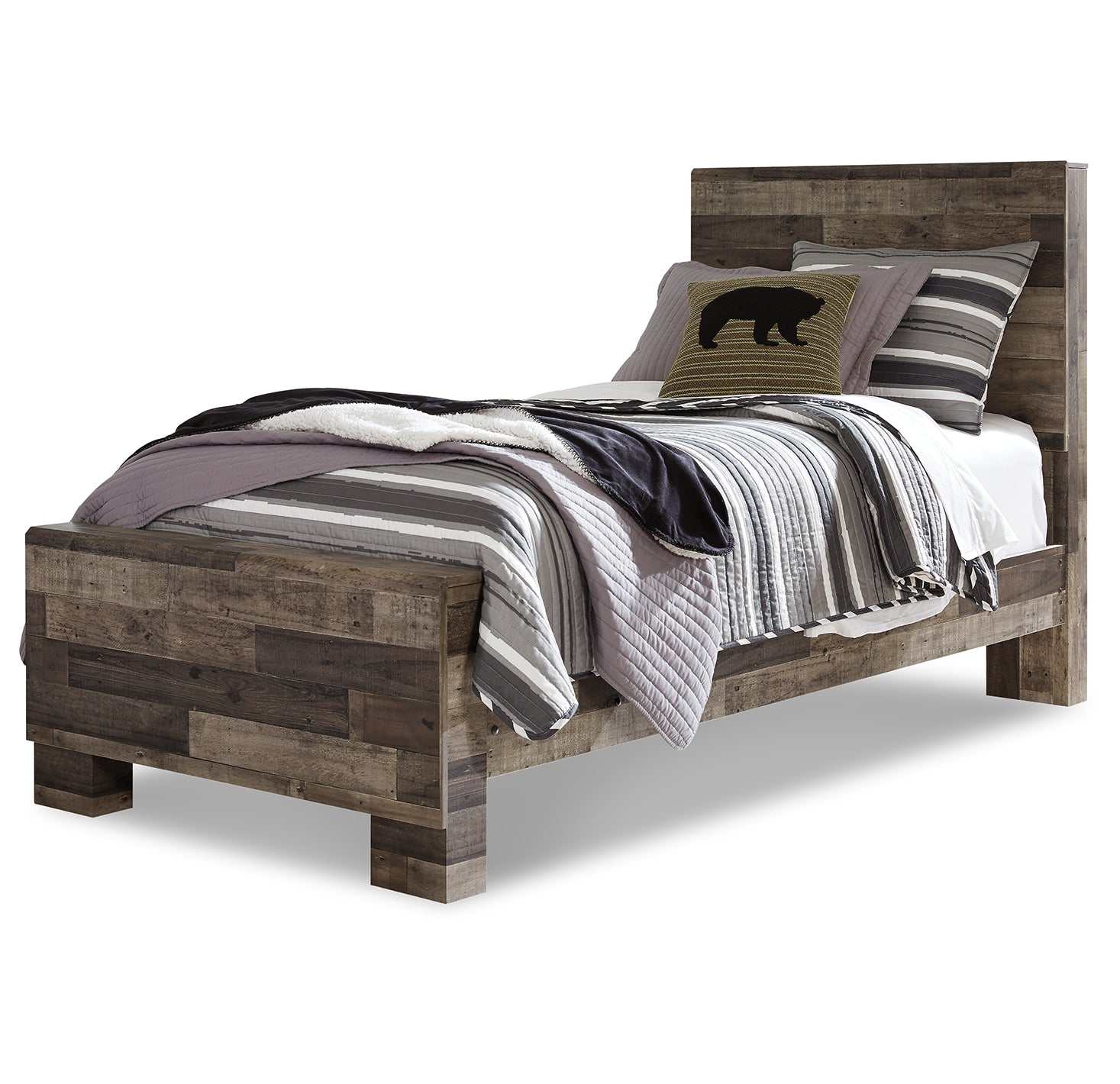 Derekson Multi Gray Twin Panel Bed (Online Special Price) - Ornate Home