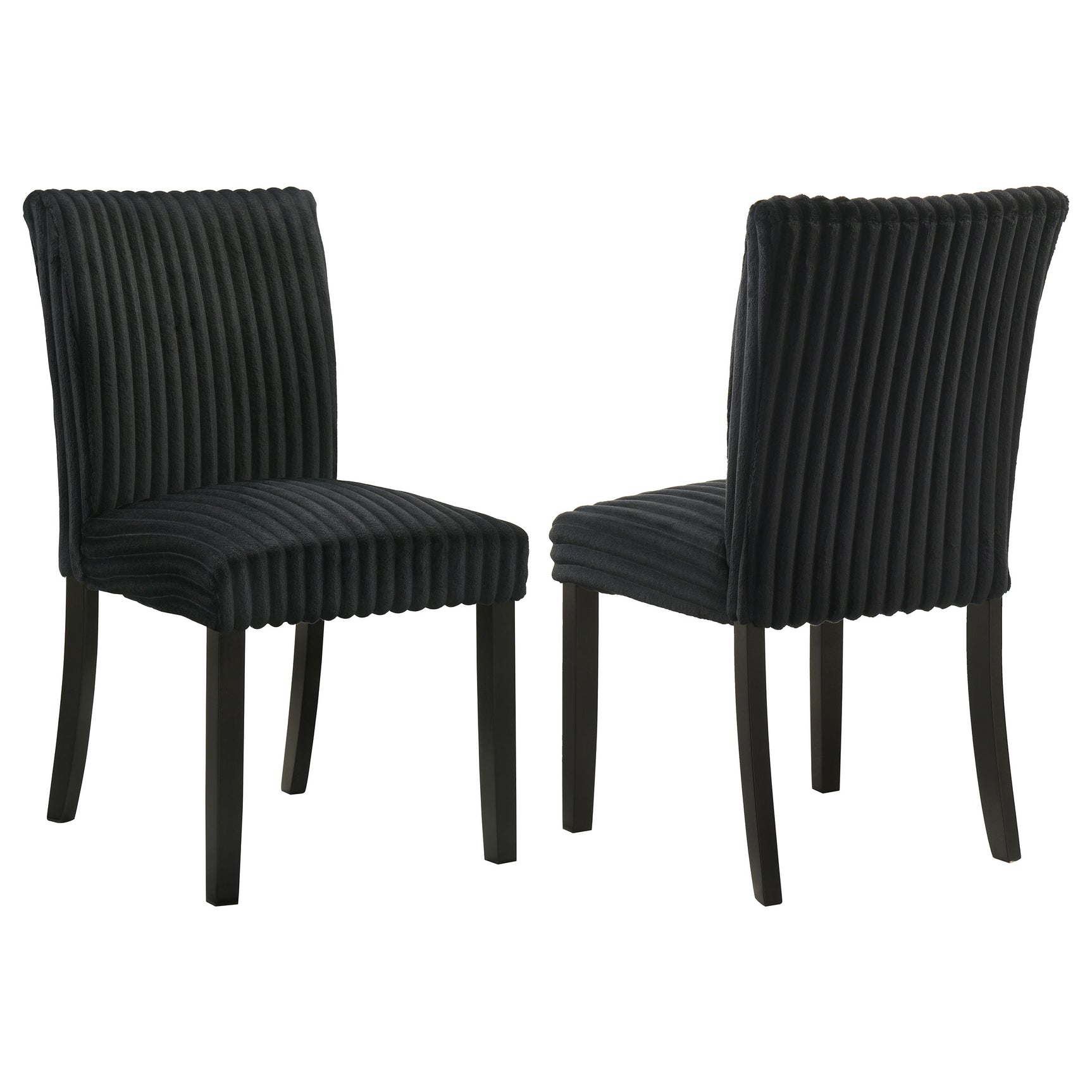 Dermott Black Upholstered Parson Dining Side Chair (Set of 2) - Ornate Home