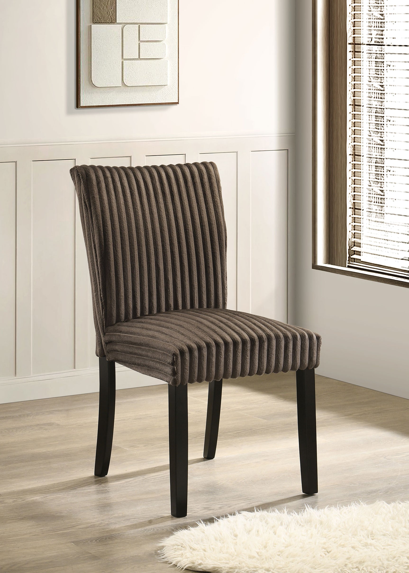 Dermott Chocolate Upholstered Parson Dining Side Chair (Set of 2) - Ornate Home