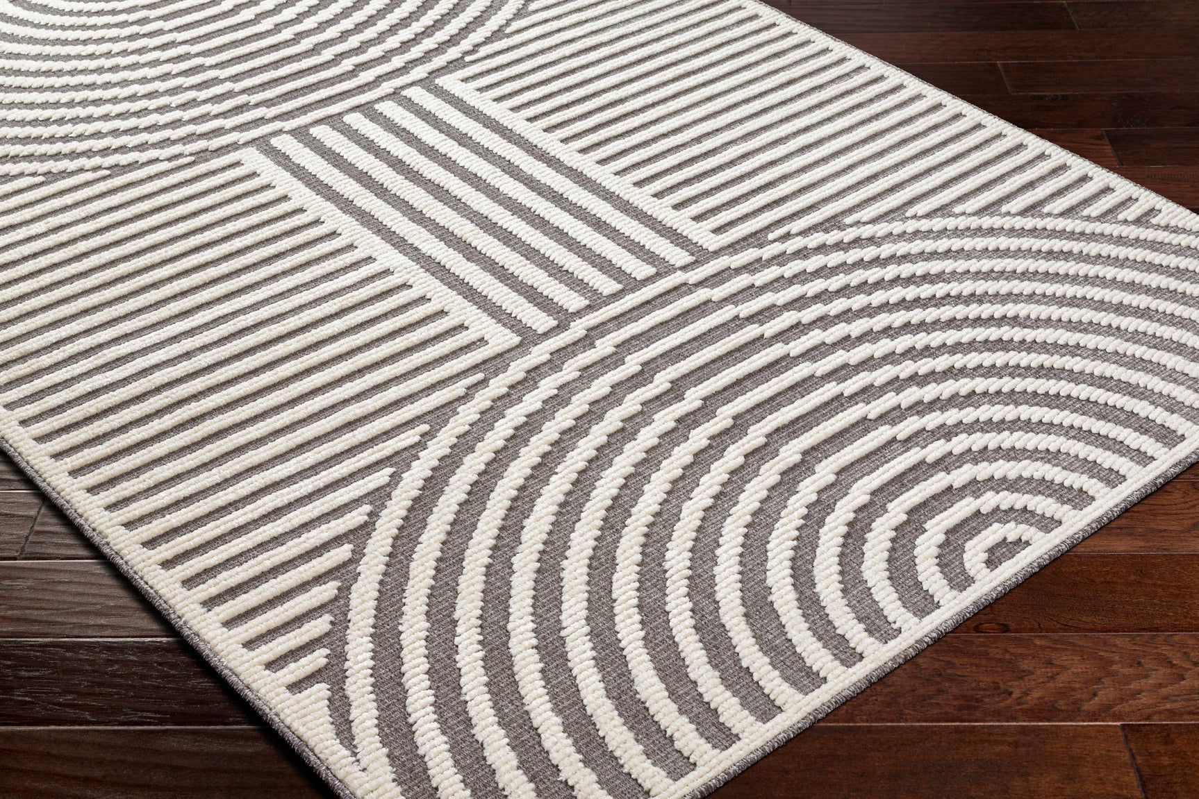 Deron Gray Rainbow Washable Rug - Ornate Home