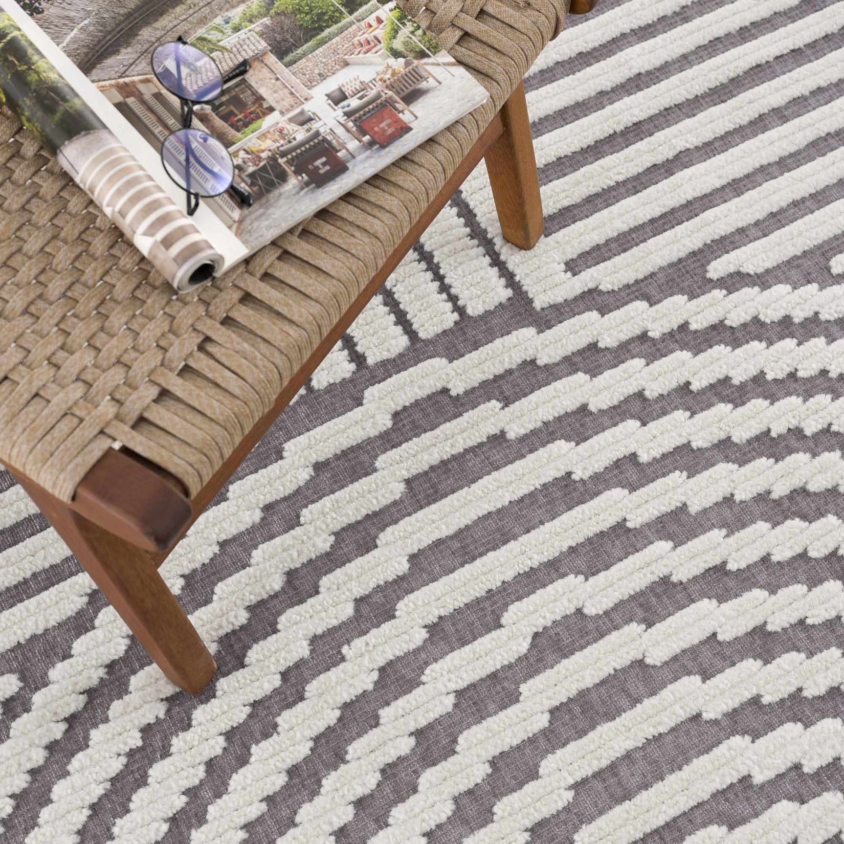 Deron Gray Rainbow Washable Rug - Ornate Home