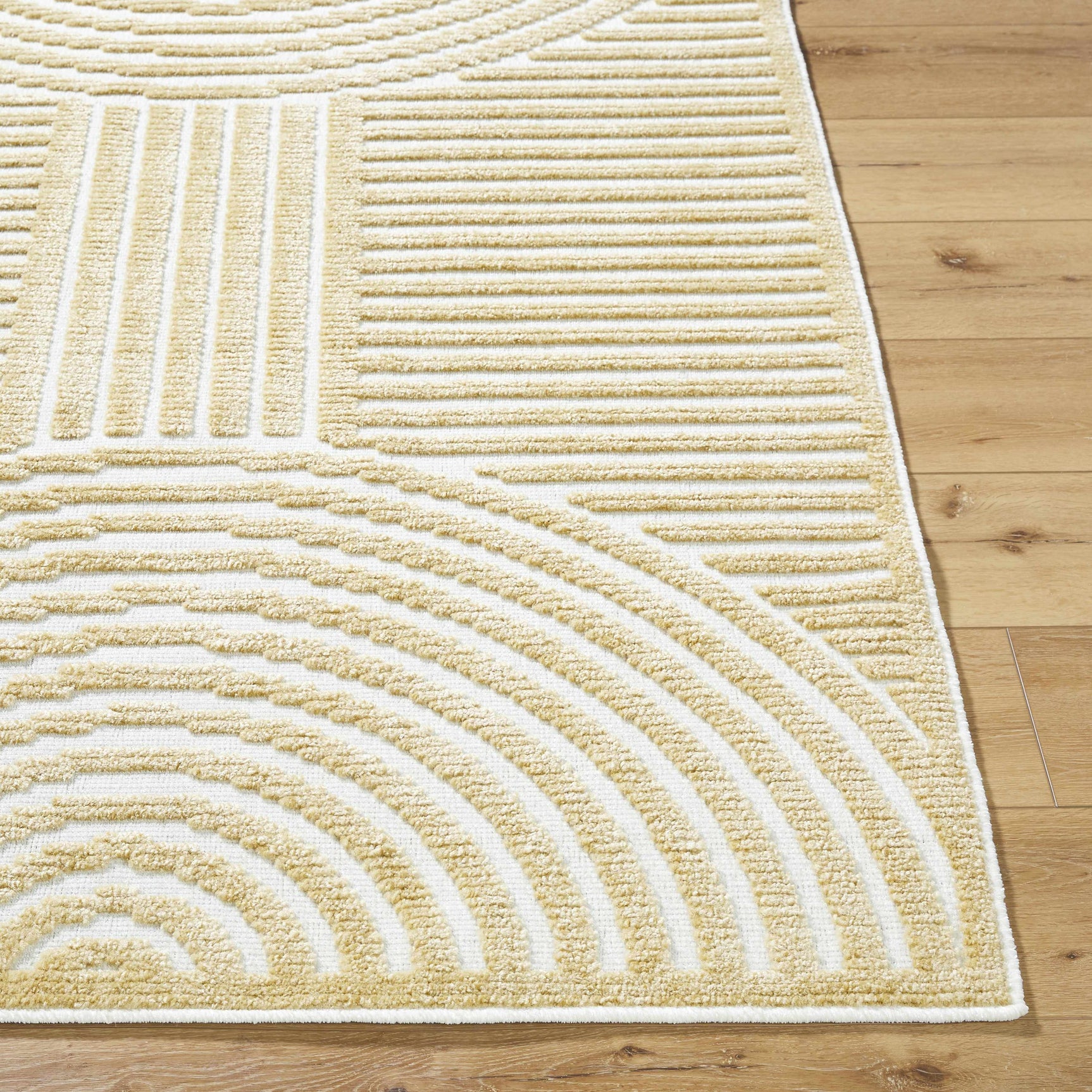 Deron Mustard Washable Area Rug - Ornate Home