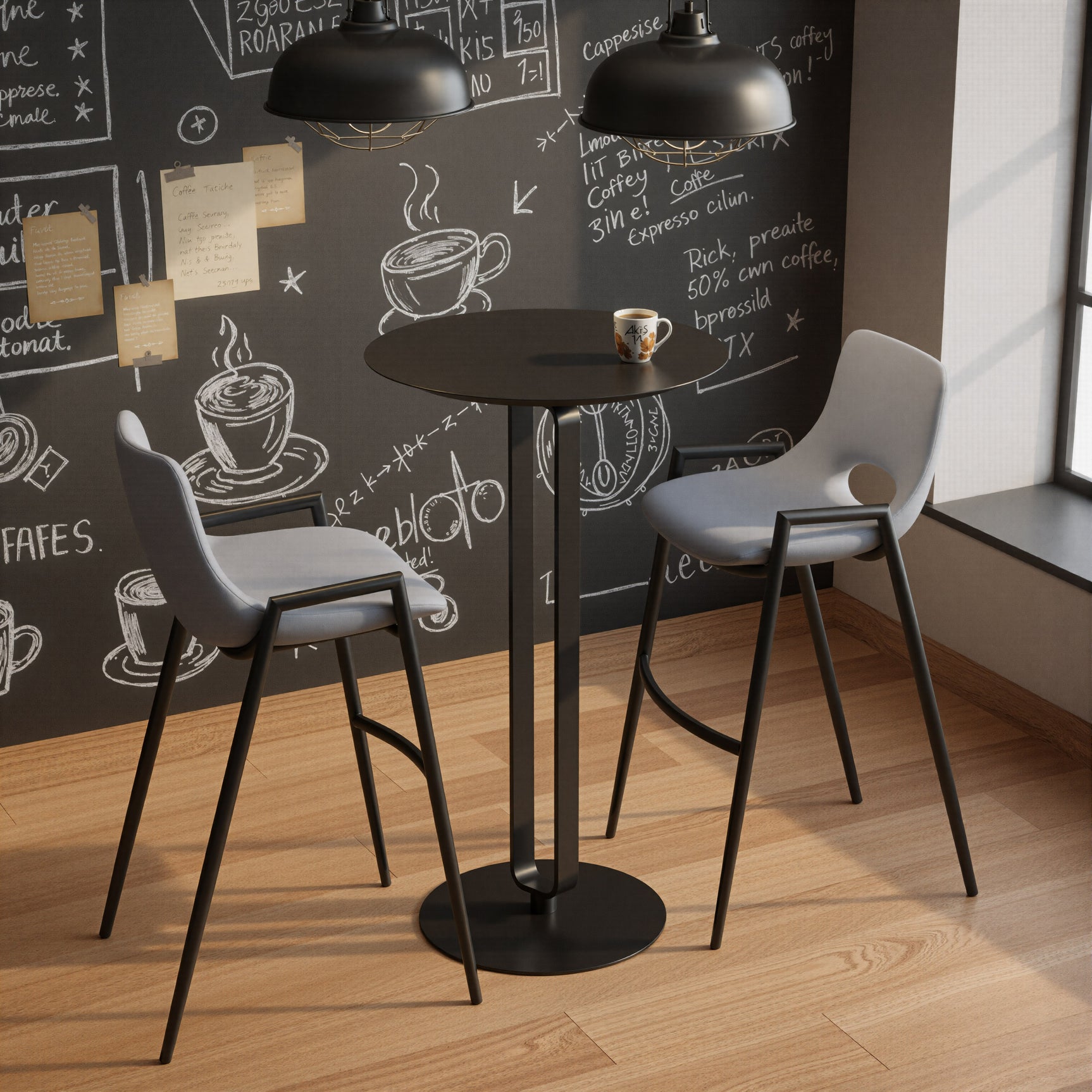 Derry Black Bar Table - Ornate Home