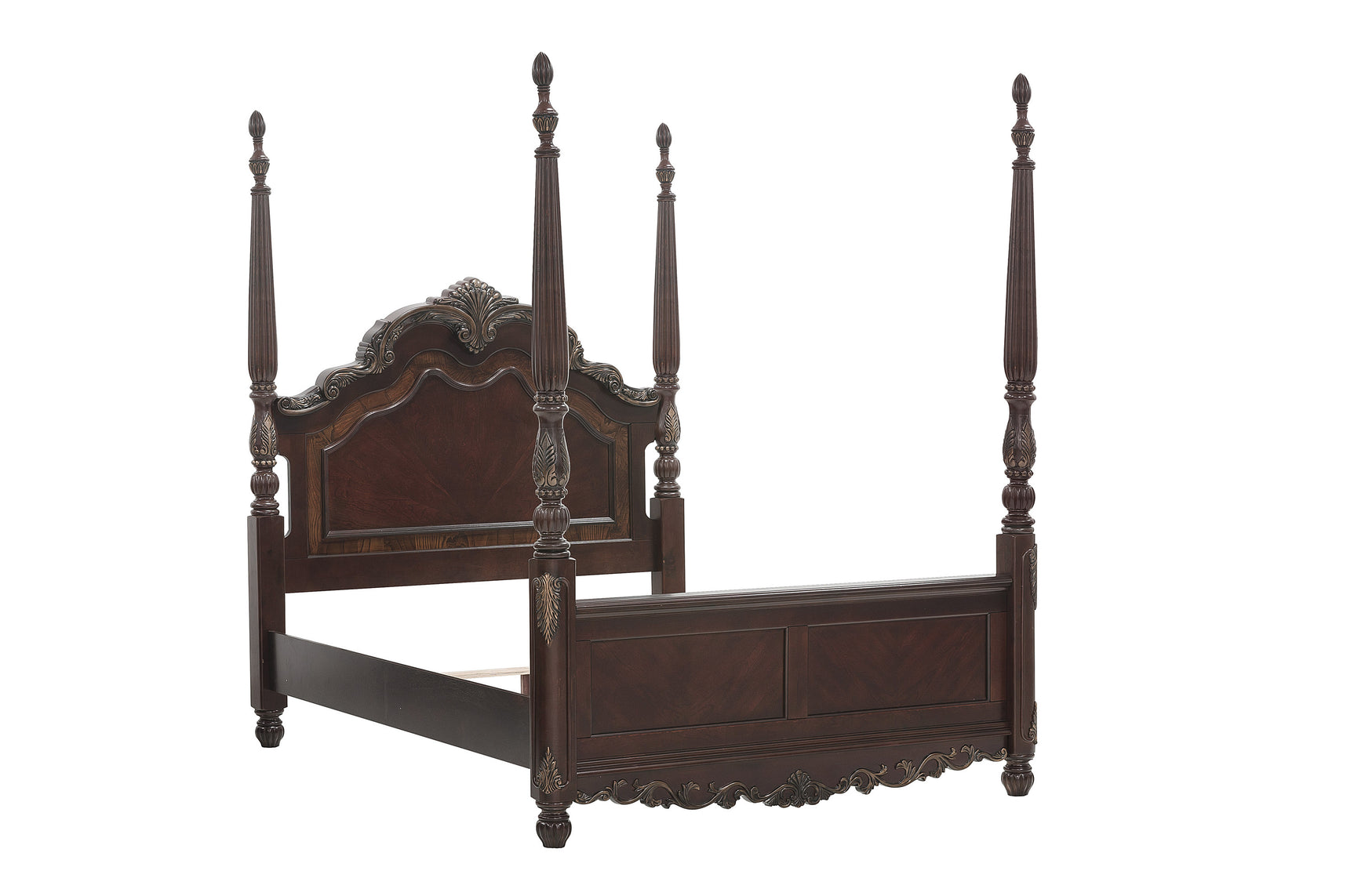 Deryn Park Cherry 5-Piece Queen Poster Bedroom Set - Ornate Home