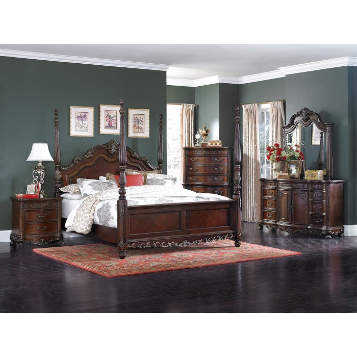 Deryn Park Cherry Eastern King Poster Bed - Ornate Home