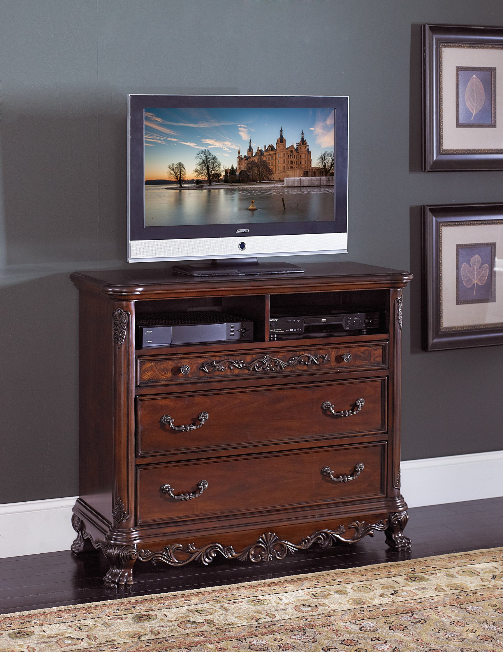 Deryn Park Cherry TV Chest - Ornate Home