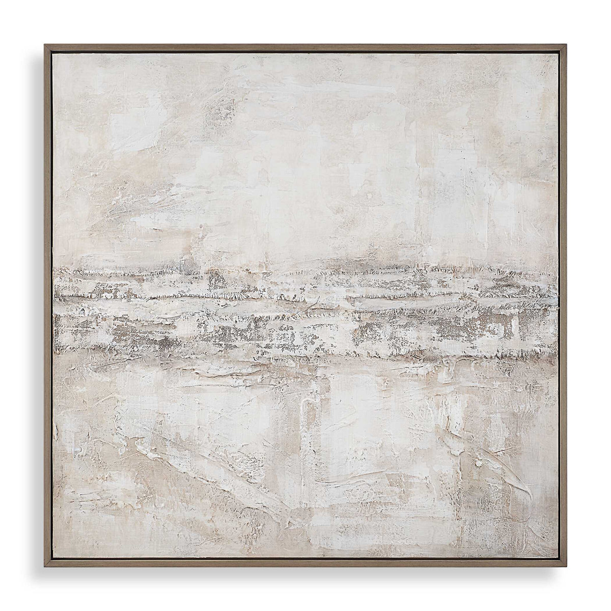 Desert Oasis Brown/Gray/White Abstract Canvas Art - Ornate Home