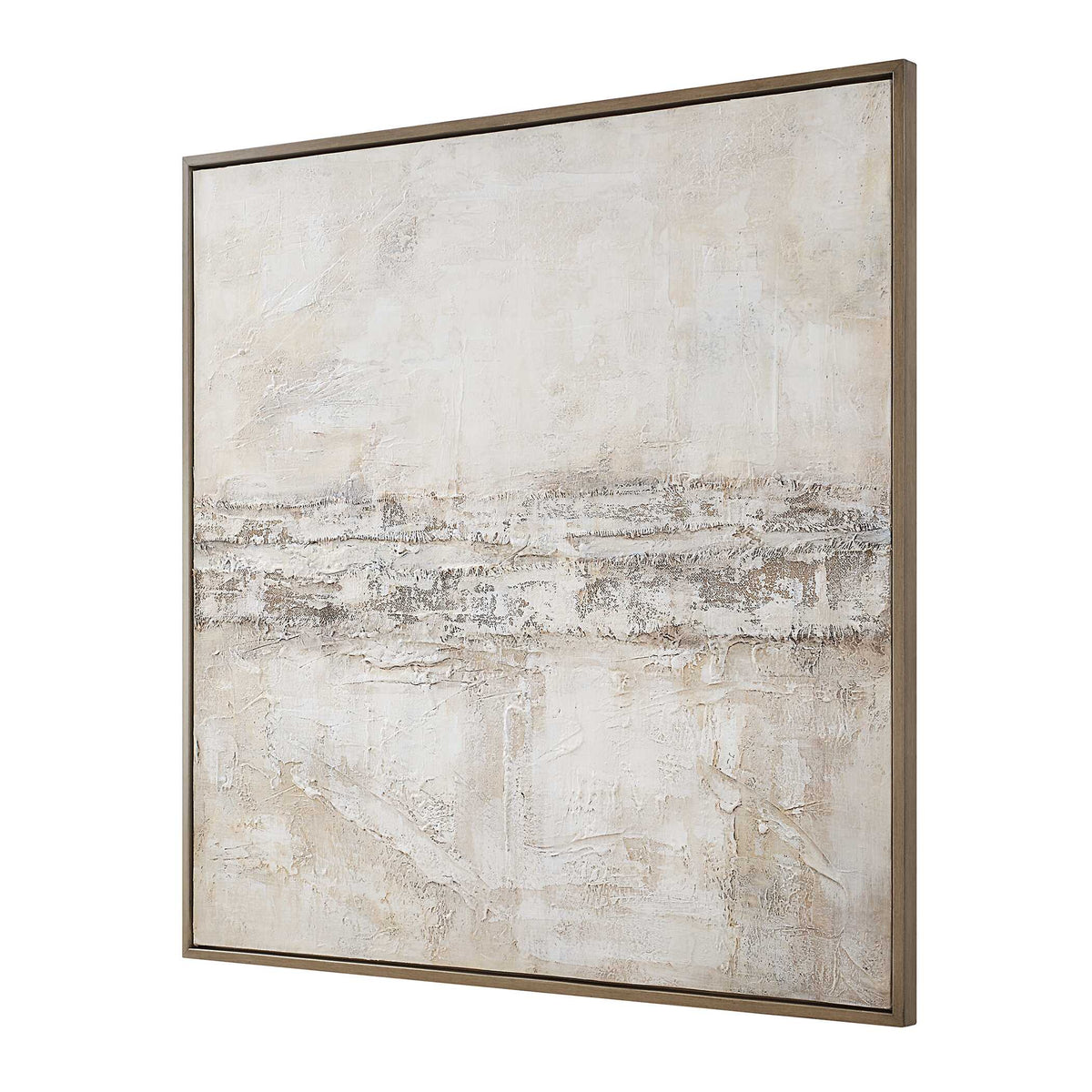 Desert Oasis Brown/Gray/White Abstract Canvas Art - Ornate Home