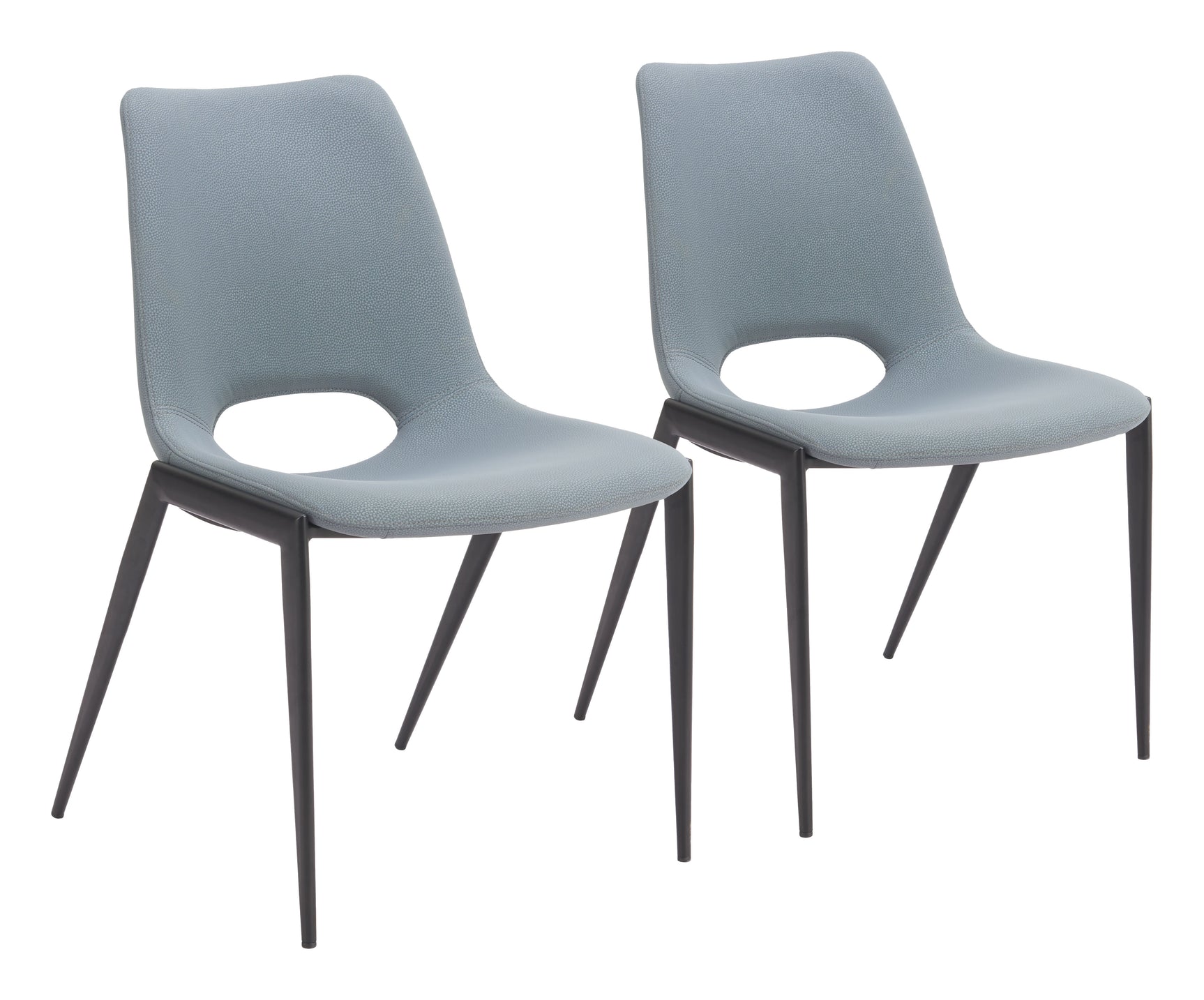 Desi Azure Gray Armless Dining Chair (Set of 2) - Ornate Home