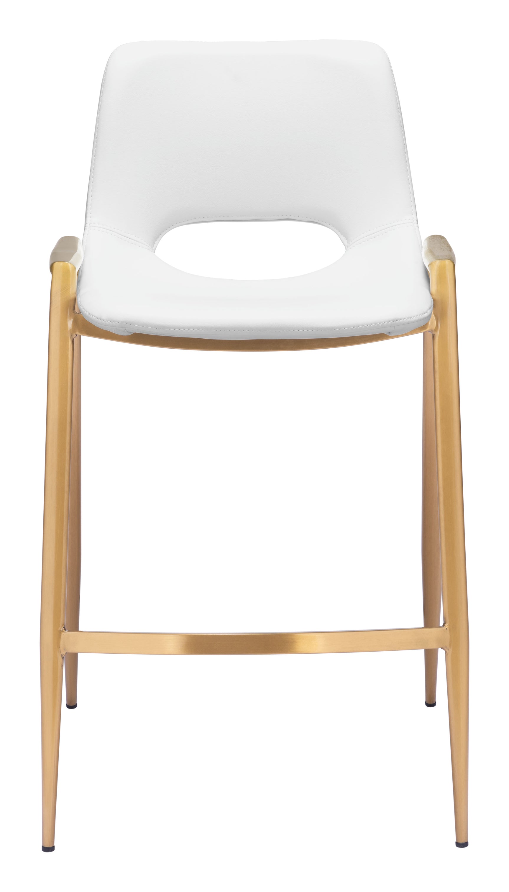 Desi White & Gold Counter Stool (Set of 2) - Ornate Home