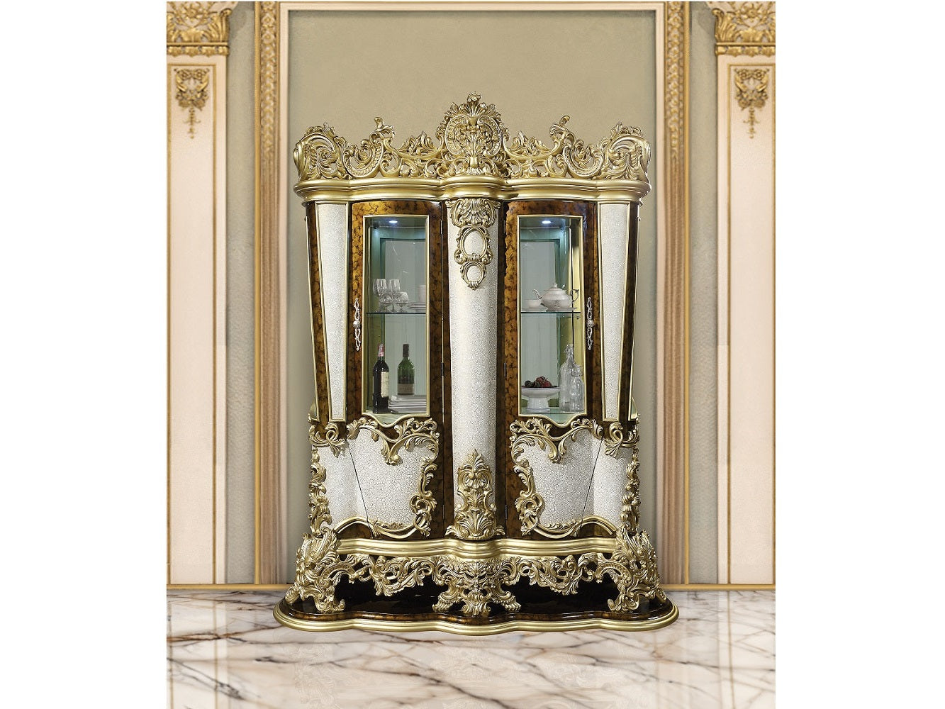 Desiderius Antique Gold Curio - Ornate Home
