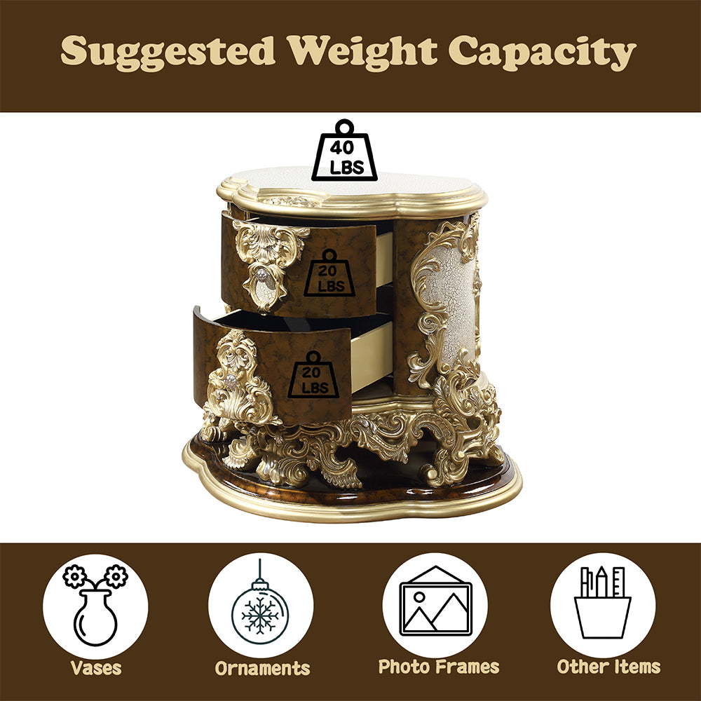 Desiderius Antique Gold Nightstand - Ornate Home