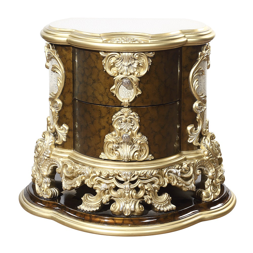 Desiderius Antique Gold Nightstand - Ornate Home
