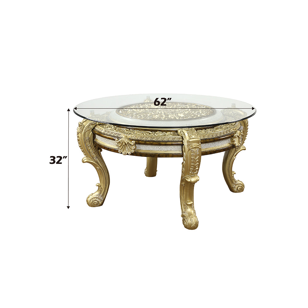 Desiderius Antique Gold Round Dining Table - Ornate Home