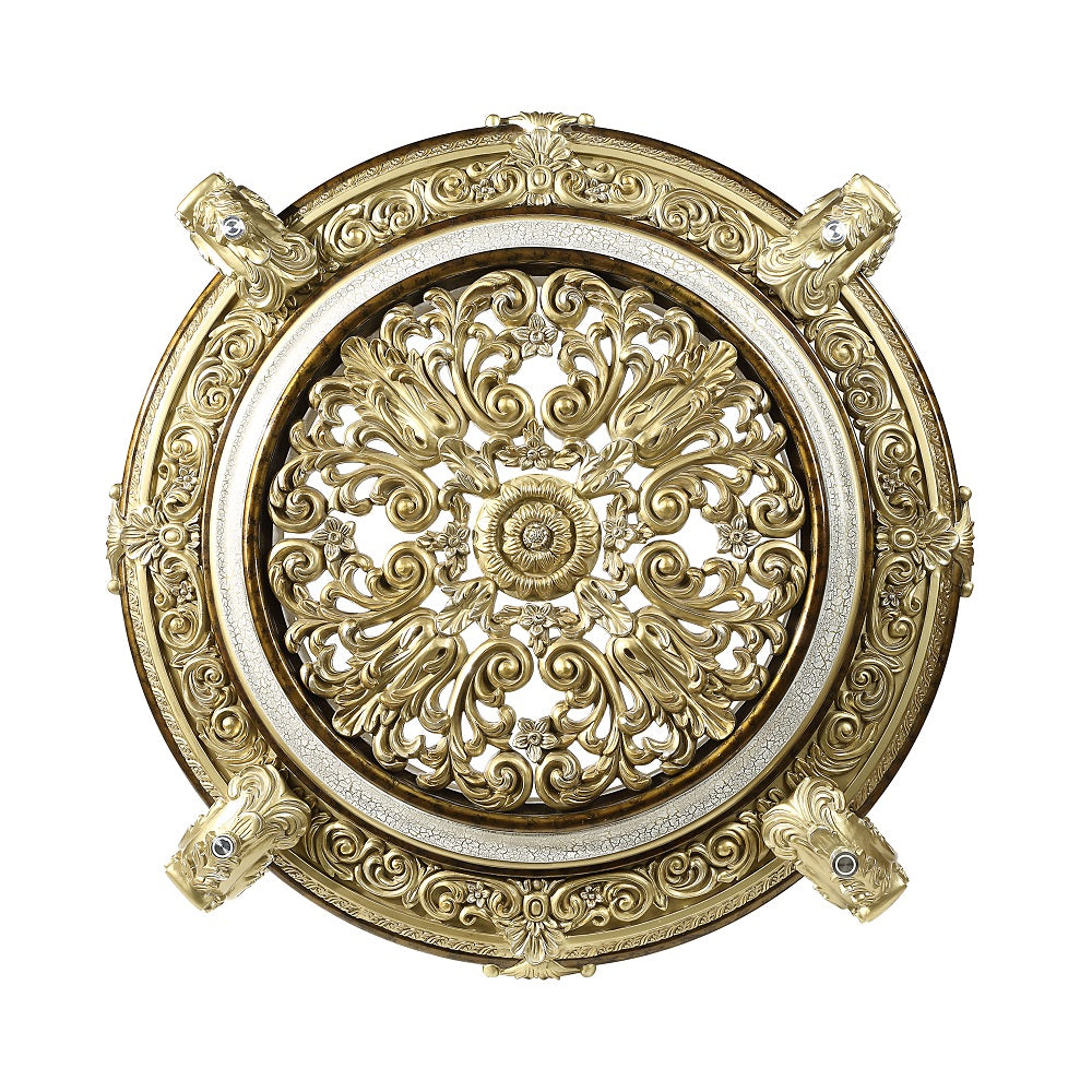 Desiderius Antique Gold Round Dining Table - Ornate Home