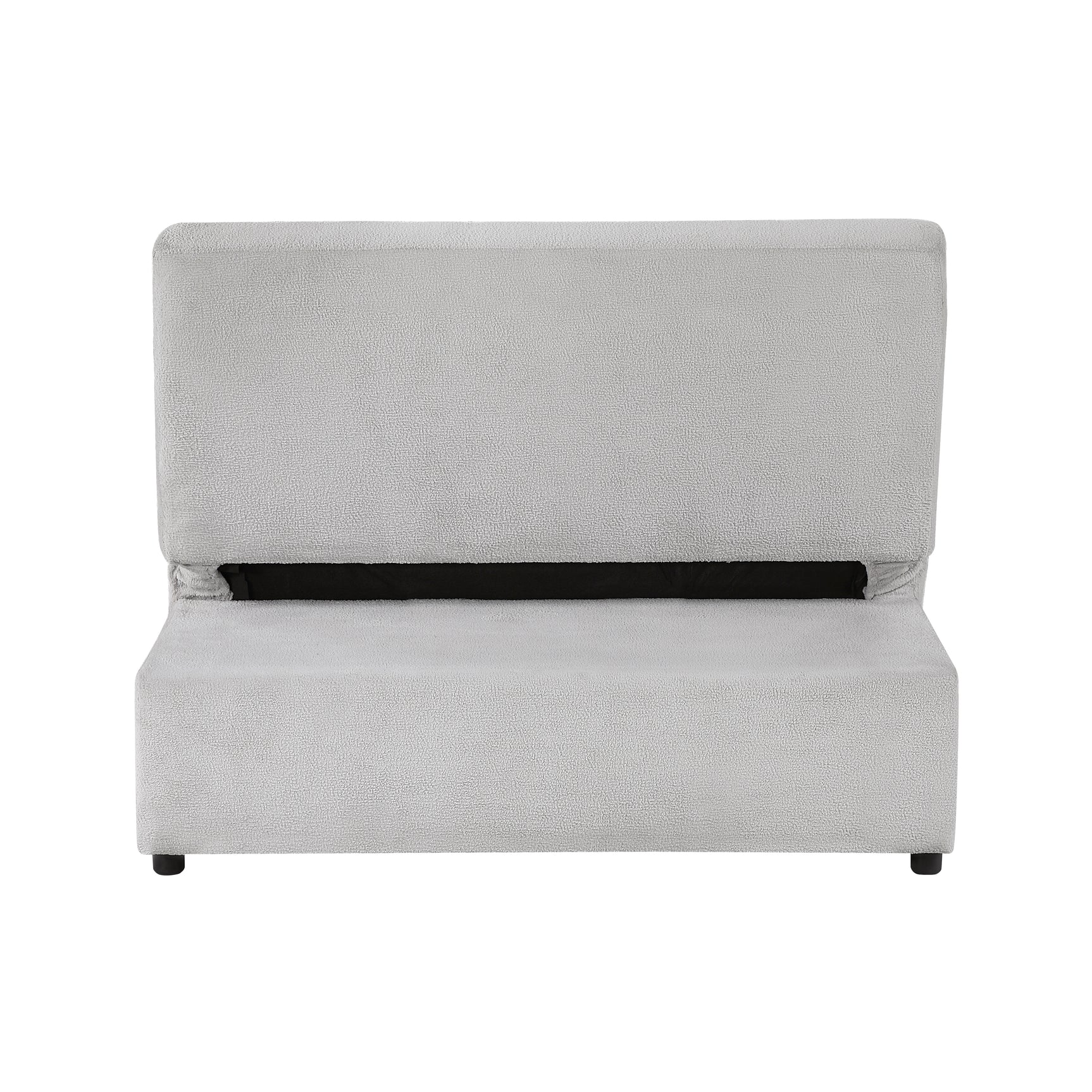 Desmond Gray Convertible Armless 2-Seater w/ Pull-Out Bed & Charging Ports - Ornate Home