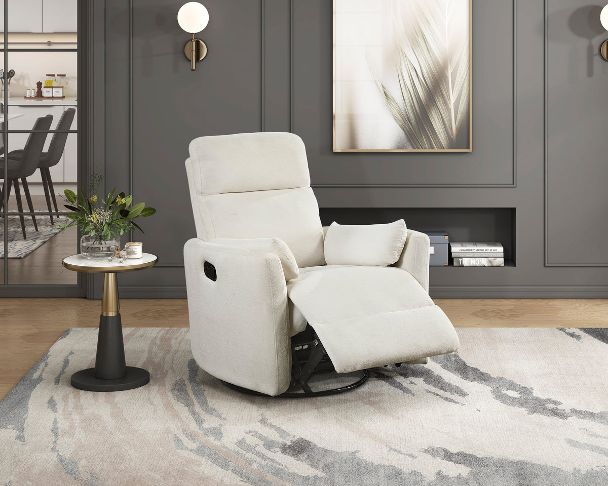 Desso Beige Swivel Glider Reclining Chair - Ornate Home