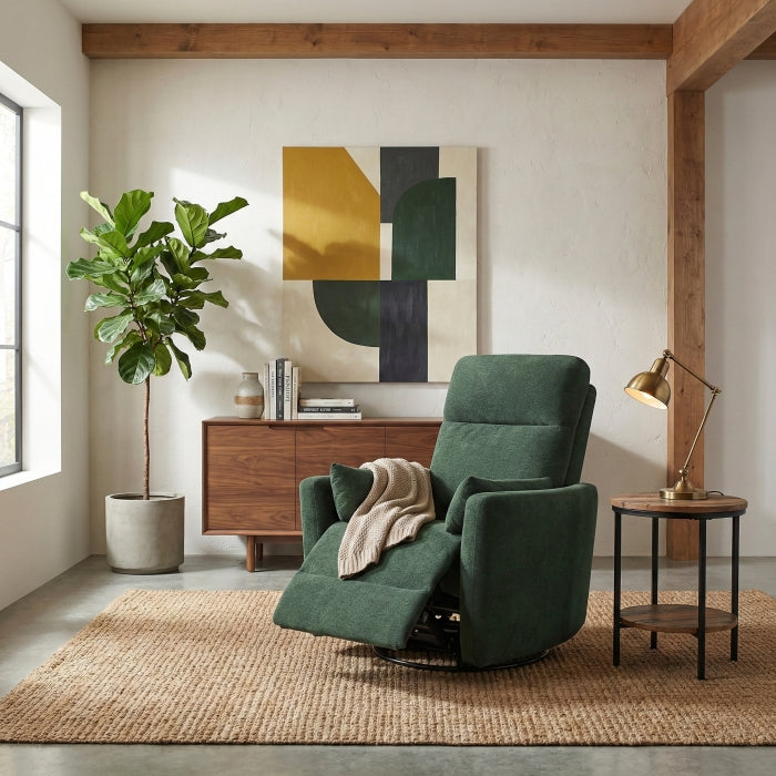 Desso Green Swivel Glider Reclining Chair - Ornate Home